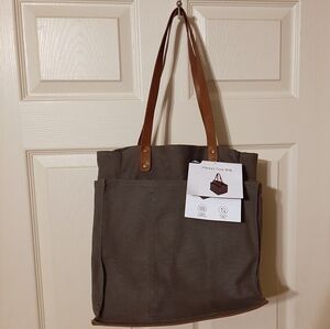 Stylish Gray Brown Tote Bag
